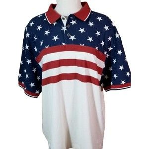 NEW Red Head American Legacy Flag Polo Shirt Red White Blue Short Sleeve Size XL